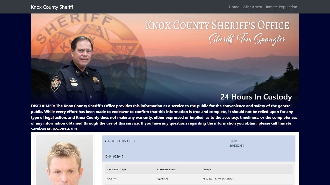 Knox County Tennessee - Sheriff - 24 Hour Arrests